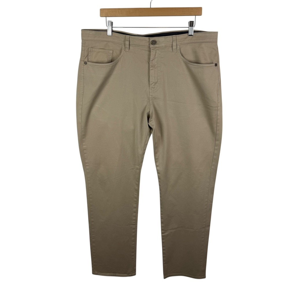 Johnston‎ & Murphy Mens Khaki Pima Cotton Stretch 5-Pocket Pants Size 38W x 32L
